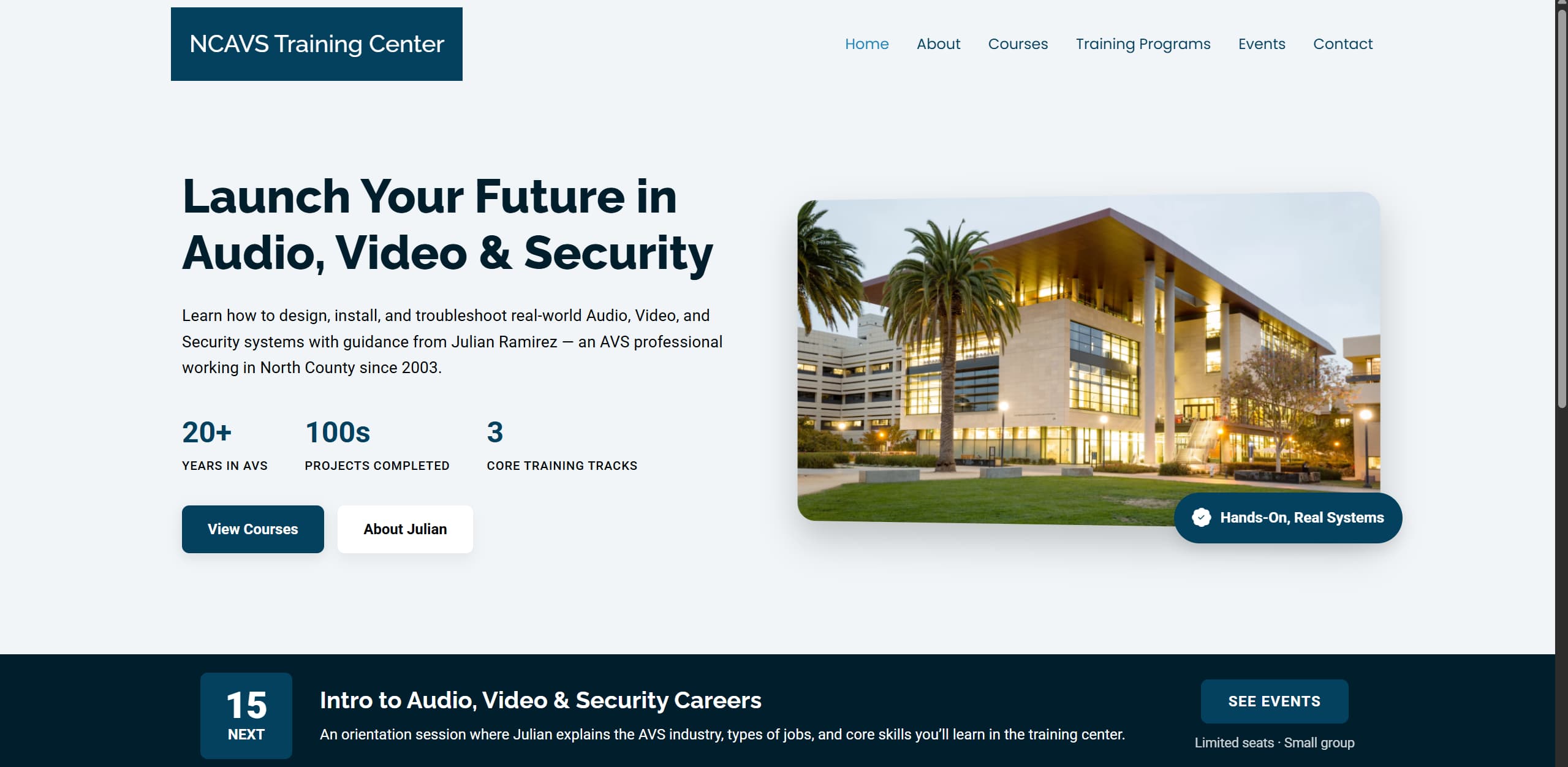 NCAVS Training Center Website