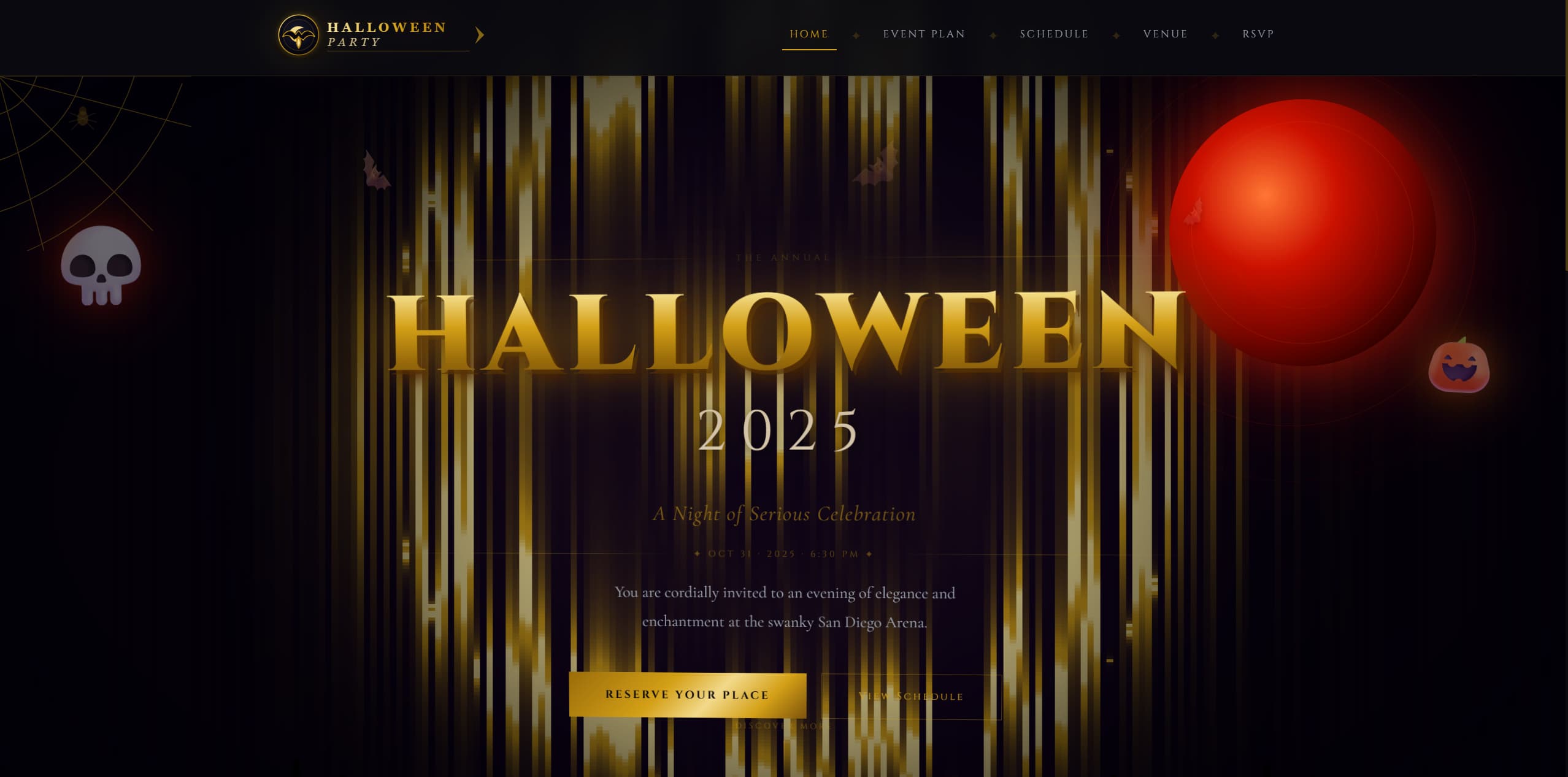Halloween Party Website